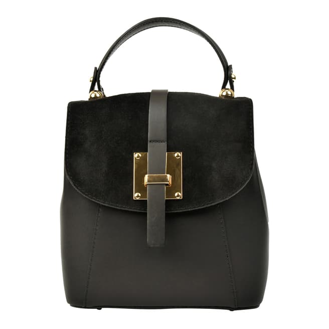 Carla Ferreri Black Leather Backpack