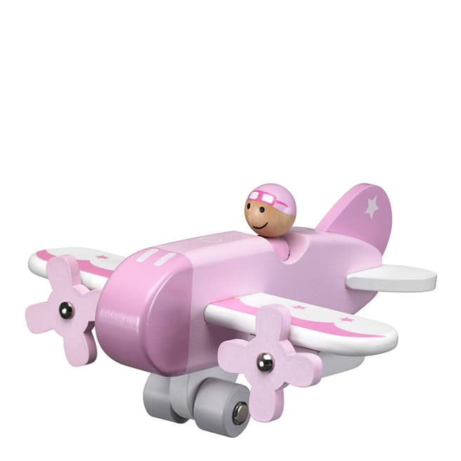 Kids Concept Pink Wooden Airplane