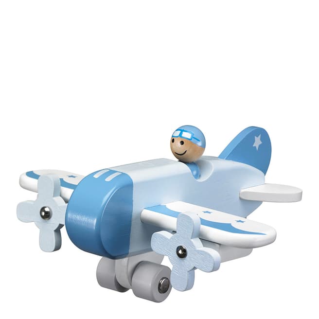 Kids Concept Blue Wooden Airplane Toy
