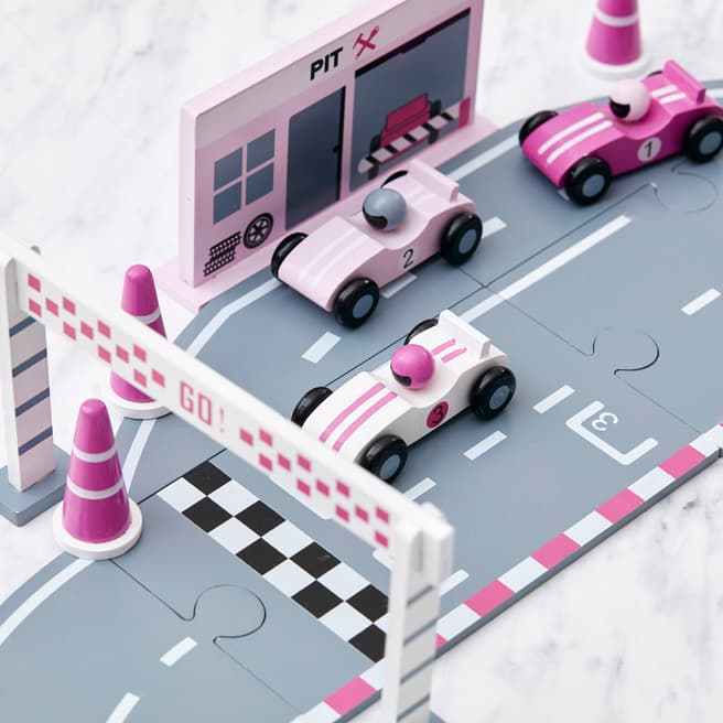 Kids Concept Pink Racing Car Set