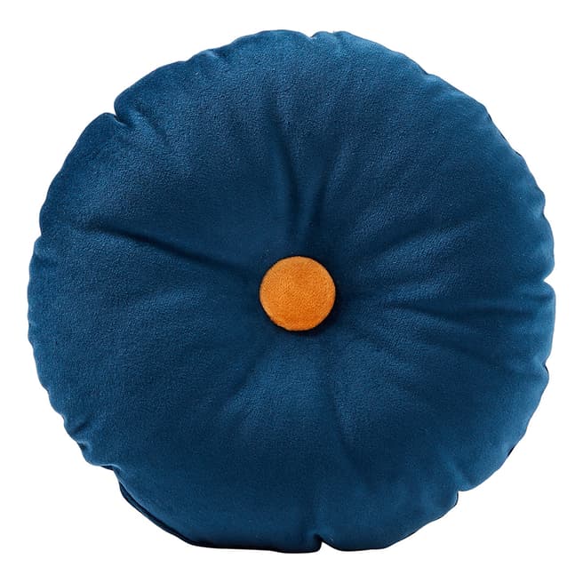 Kids Concept Round Blue Velvet Cushion
