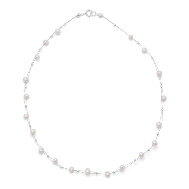 Alexa by Liv Oliver Sterling Silver Multi Pearl Necklace