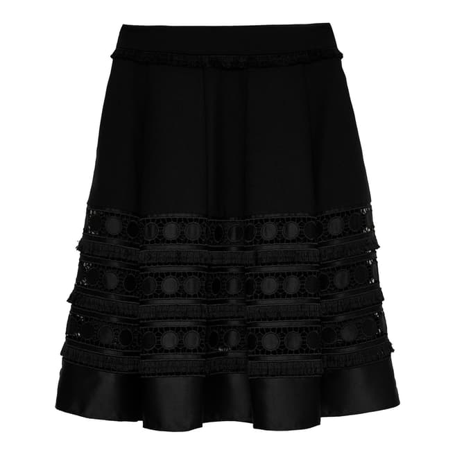 Ted Baker Black Laccey Circle Lace Panel Skirt
