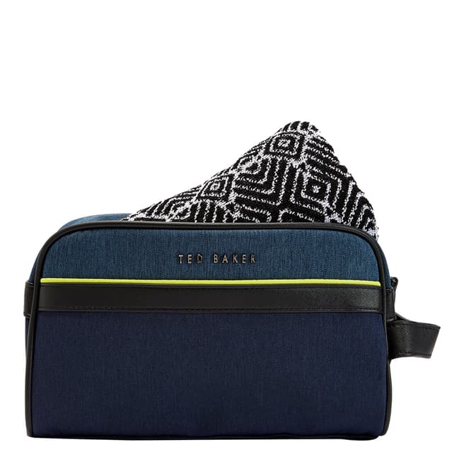Ted Baker Navy Carmore Washbag And Towel Gift Set