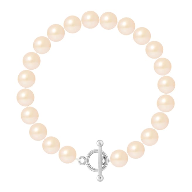 Just Pearl Natural Pink Row Of Pearls Bracelet 8-9mm