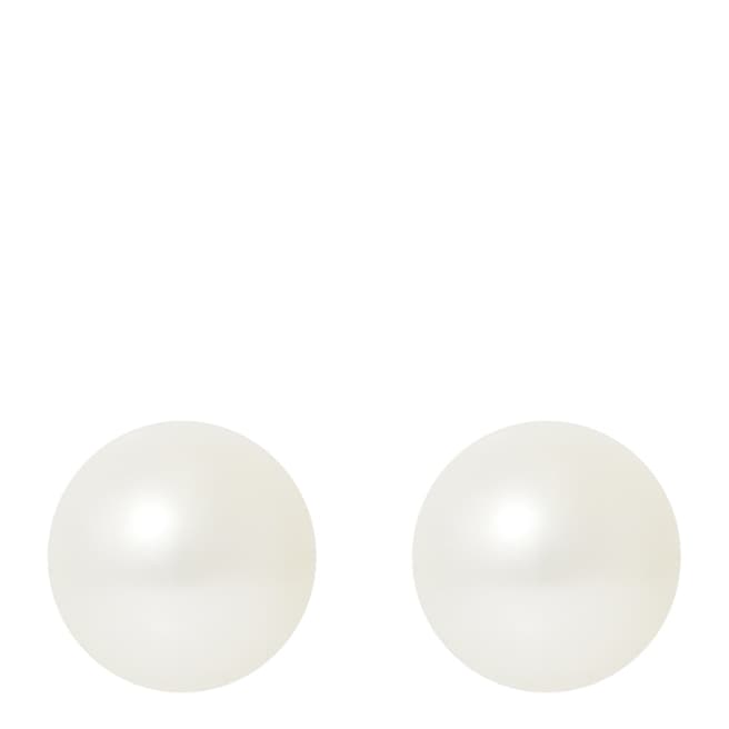 Just Pearl Natural White/Gold Pearl Earrings 8-9mm