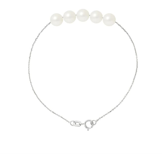 Just Pearl Natural White Five Pearl Bracelet 6-7mm