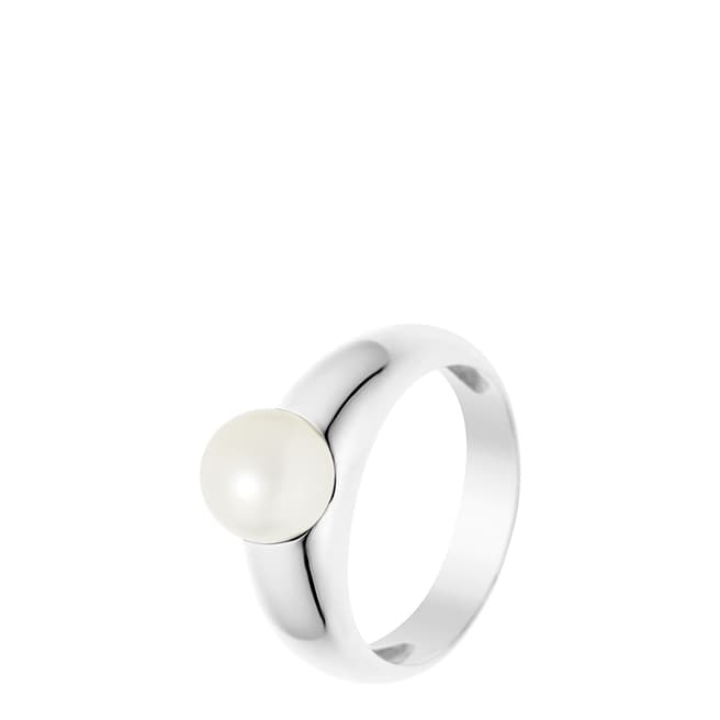 Just Pearl Natural White Convex Pearl Ring 8-9mm