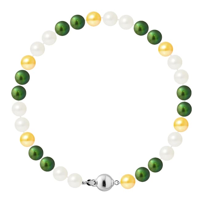Just Pearl Multi-Coloured Row Of Pearls Bracelet 6-7mm