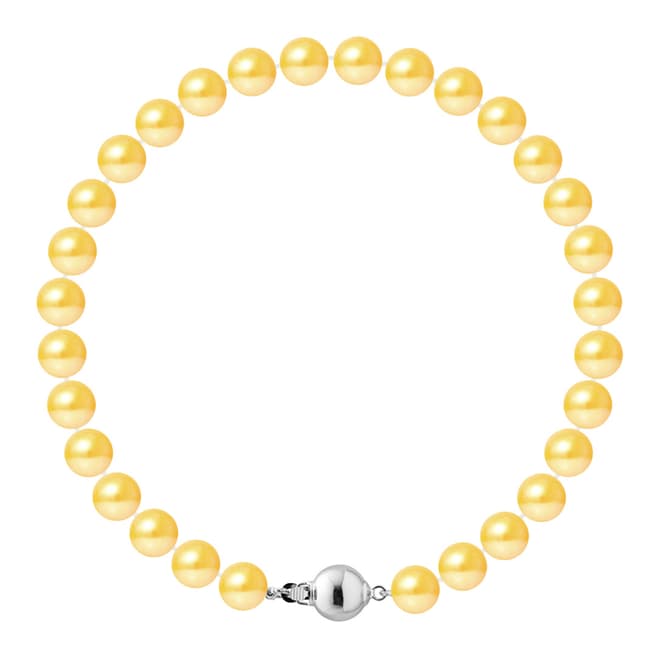 Just Pearl Golden Yellow Row Of Pearls Bracelet 6-7mm