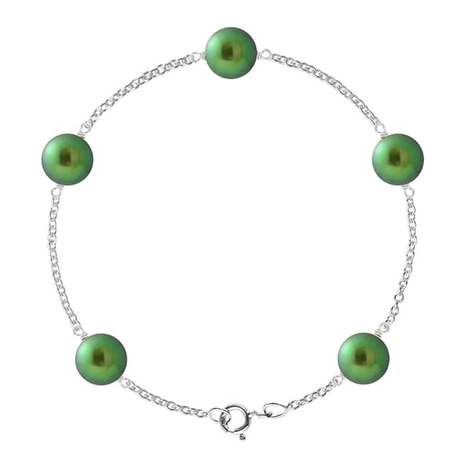Just Pearl Malachite Green Five Pearl Prestige Bracelet 8-9mm