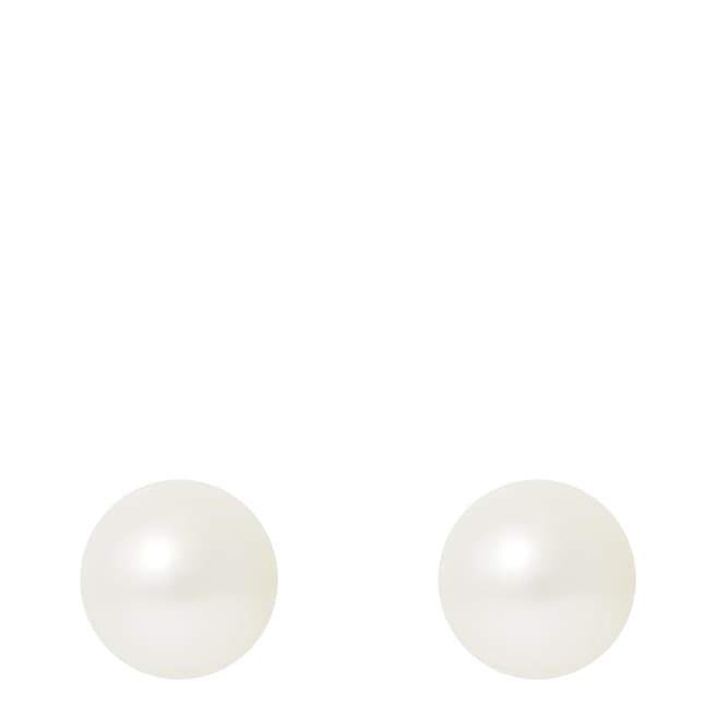 Just Pearl Natural White/Gold Pearl Earrings 6-7mm