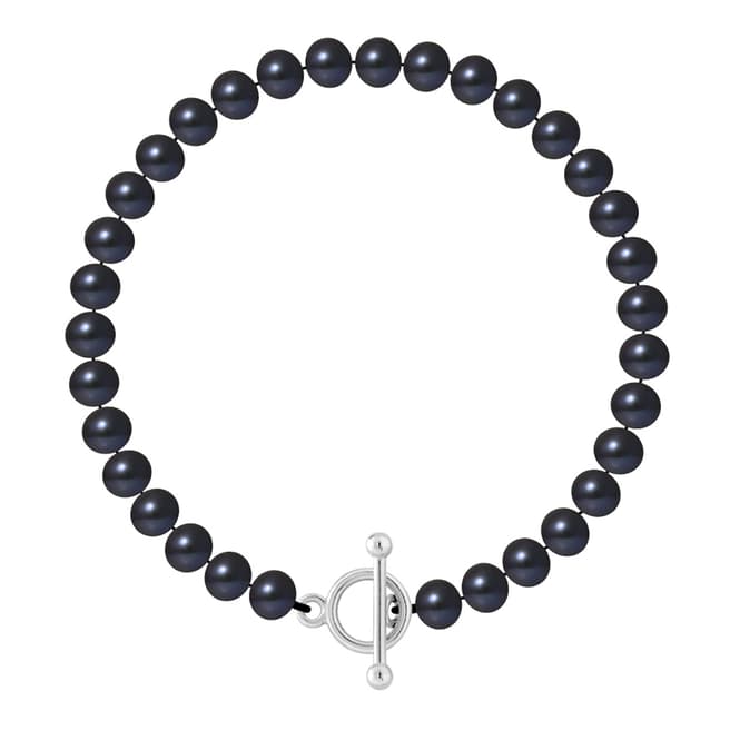 Just Pearl Tahiti Black Row Of Pearls Bracelet 6-7mm