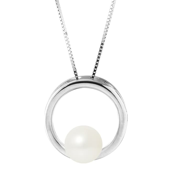 Just Pearl Natural White Pearl Pendant Necklace 8-9mm