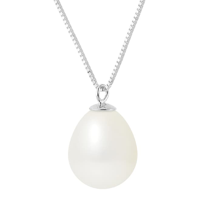 Just Pearl Natural White Pearl Pendant Necklace 9-10mm