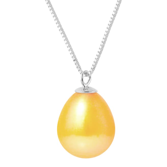 Just Pearl Golden Yellow Pearl Pendant Necklace 9-10mm