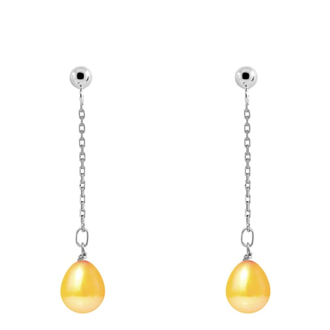 Just Pearl Golden Yellow Pearl Earrings 7-8mm