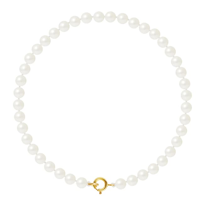 Just Pearl Natural White Row Of Pearls Bracelet 4-5mm