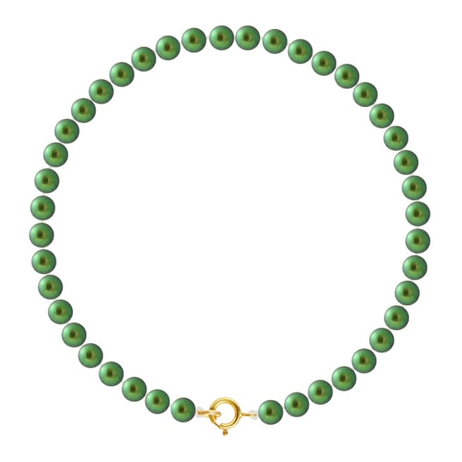 Just Pearl Malachite Green Row Of Pearls Bracelet 4-5mm