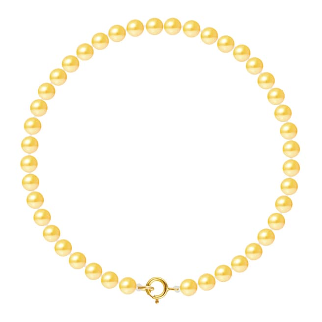 Just Pearl Golden Yellow Row Of Pearls Bracelet 4-5mm