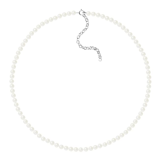 Just Pearl Natural White Row Of Pearls Necklace 4-5mm