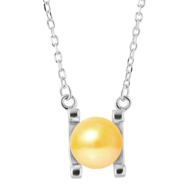 Just Pearl Golden Yellow Round Pearl Necklace 7-8mm