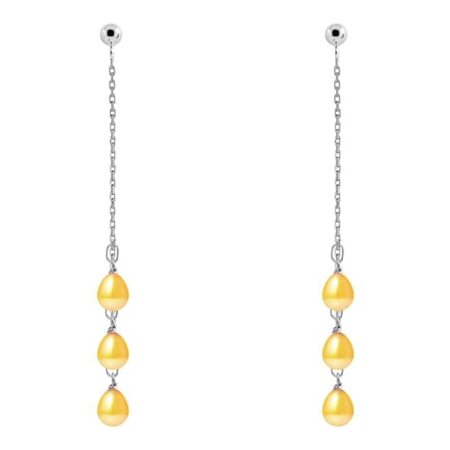 Just Pearl Golden Yellow Pearl Earrings 5-6mm