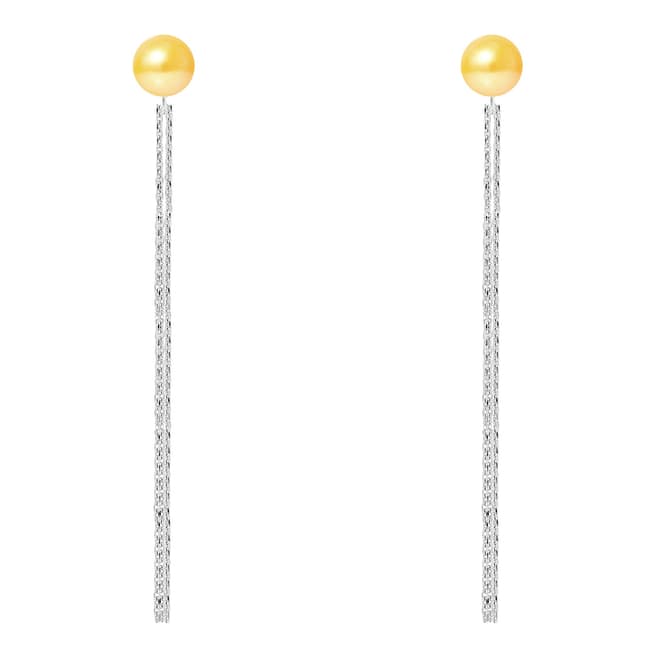 Just Pearl Golden Yellow Pearl Earrings 6-7mm