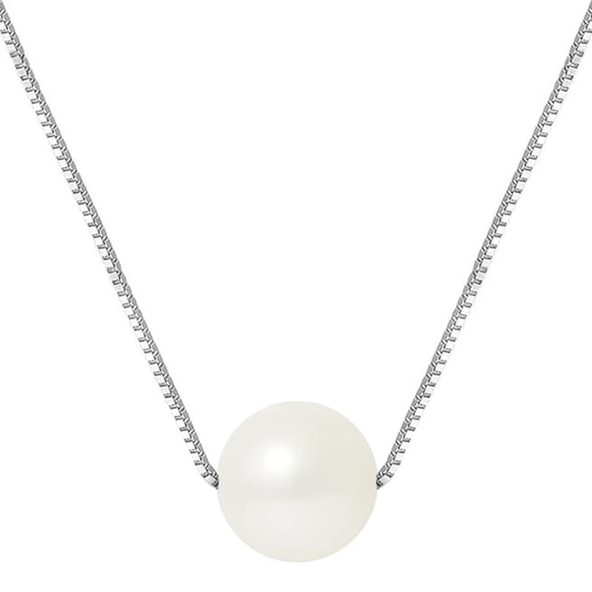 Just Pearl Natural White Pearl Necklace 9-10mm