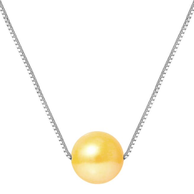 Just Pearl Golden Yellow Pearl Necklace 9-10mm