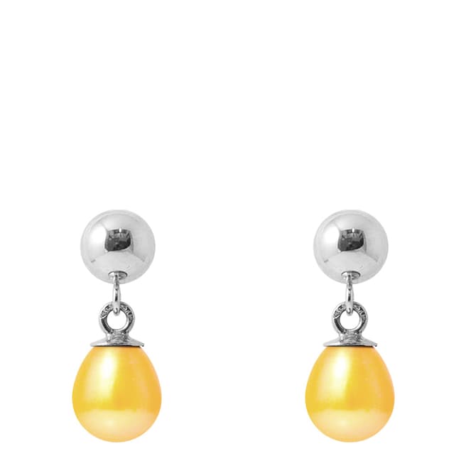 Just Pearl Golden Yellow Pearl Earrings 6-7mm