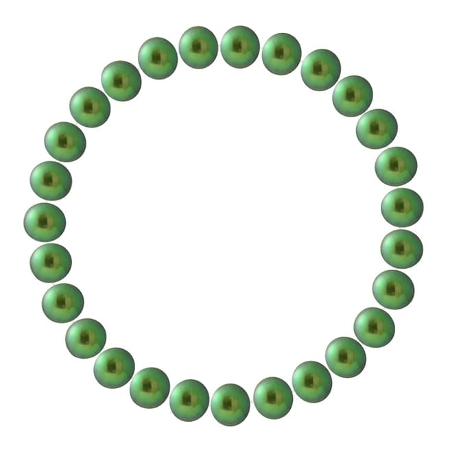 Just Pearl Malachite Green Half Round Pearl Bracelet 7-8mm