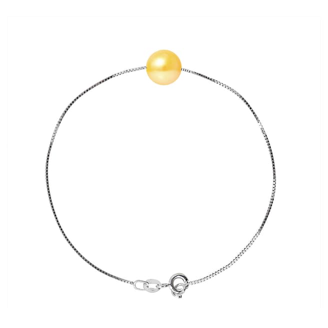 Just Pearl Golden Yellow Round Pearl Bracelet 8-9mm