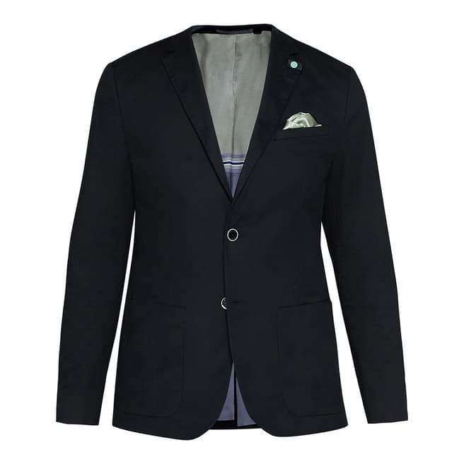 Ted Baker Navy Cliford Piece Dyed Cotton Blazer
