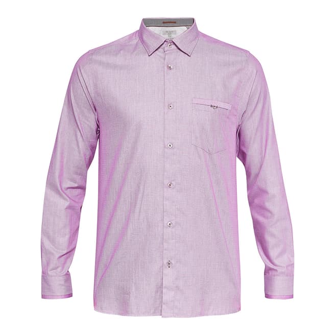 Ted Baker Light Pink Cotton Ifel Semi Plain Shirt