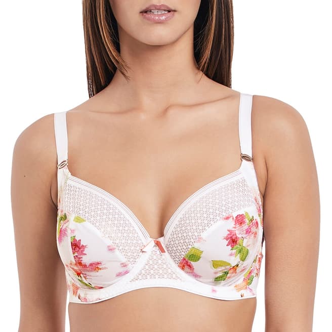 Freya White Rose Tapestry Underwire Side Support K Cup Bra