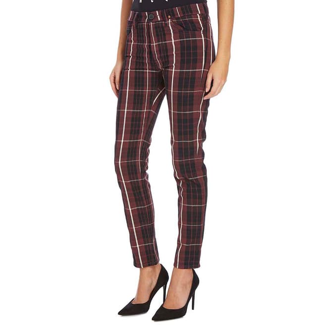 Vivienne Westwood Burgundy Tartan New Classic Tapered Jeans