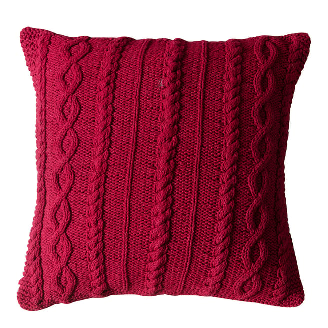 Kilburn & Scott Walton Cable Knit Cushion, Red