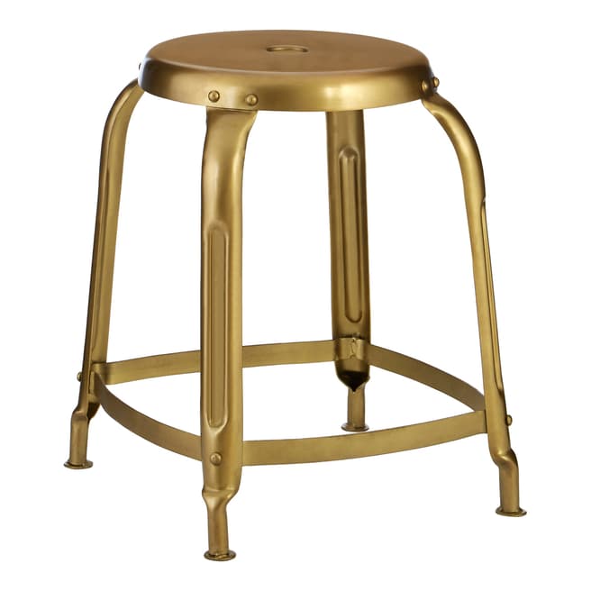 Fifty Five South Crest Gold Finish Iron Bar Stool