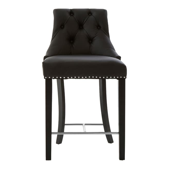 Fifty Five South Regents Park Black Faux Leather Bar Chair