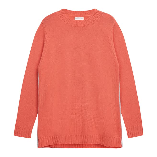Chinti and Parker Tea Rose/Silver Marl Zip Side Cashmere Sweater