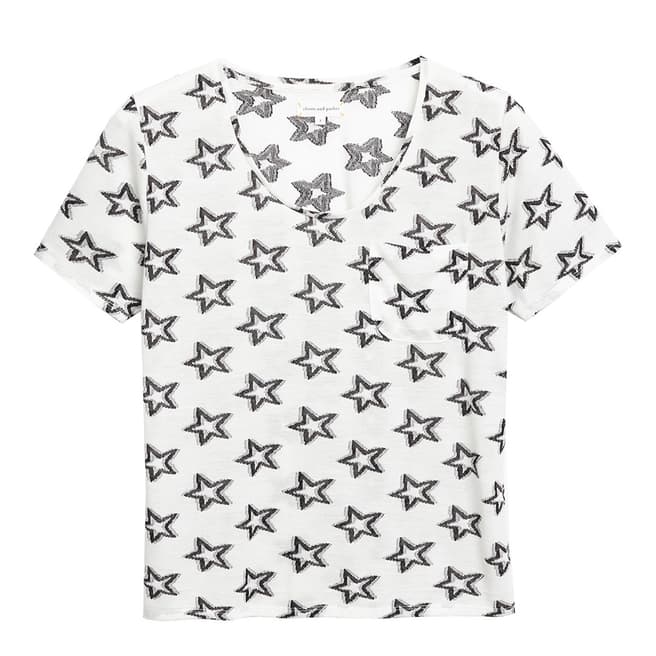 Chinti and Parker Ivory/Black Star Jacquard T-Shirt