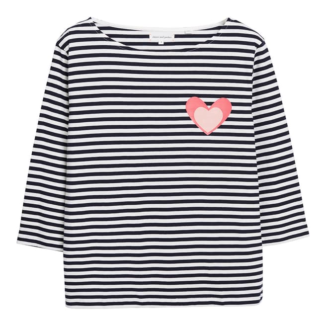 Chinti and Parker TJ27 STRIPE HEART TEE