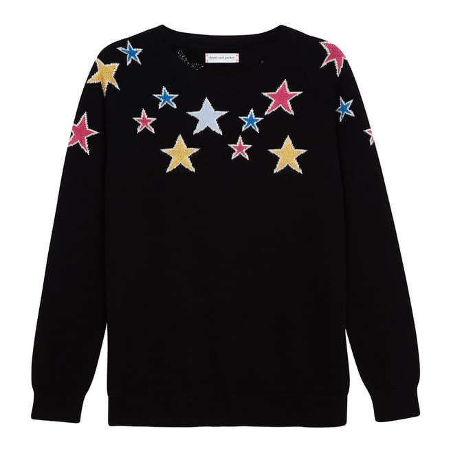 Chinti and Parker Black/Multi Cashmere Stardust Sweater