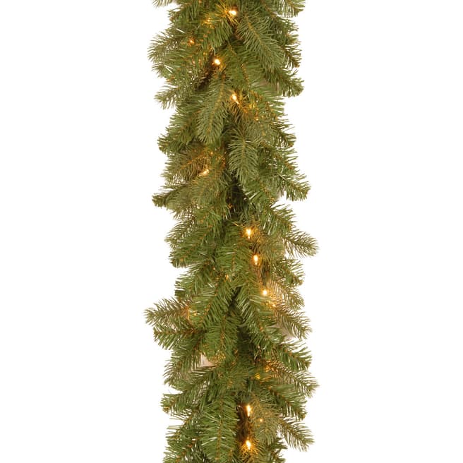 The National Tree Company Green Baldwin Spruce Garland with 70 Soft White LED, 9ft x 30.5cm 