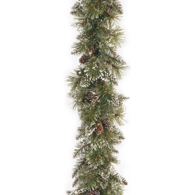 The National Tree Company Green Glittery Bristle Pine Garland, 9ft x 25.5cm 