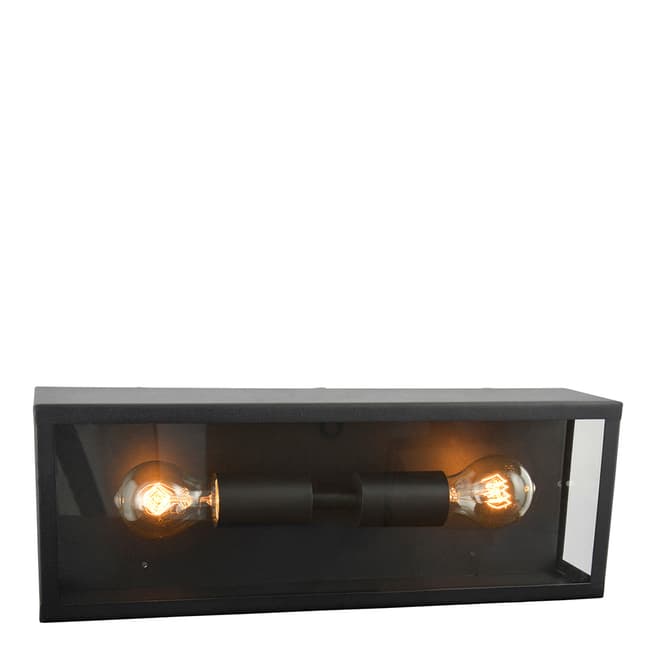 Contemporary Luxe Minerva Black 2-Light Inline Outdoor Light