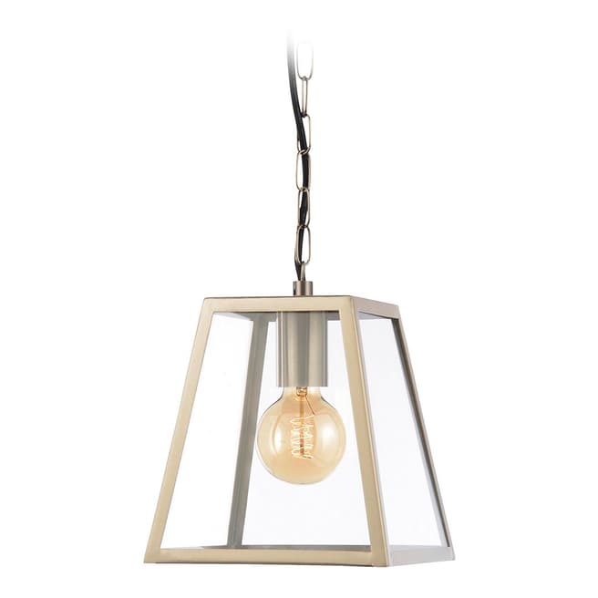 Contemporary Luxe Atlas Tapered Square Glass Panel Hanging Lantern