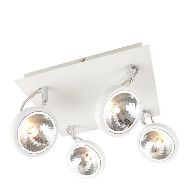 Contemporary Luxe Matte White With Chrome Reflector 4 Spot Light