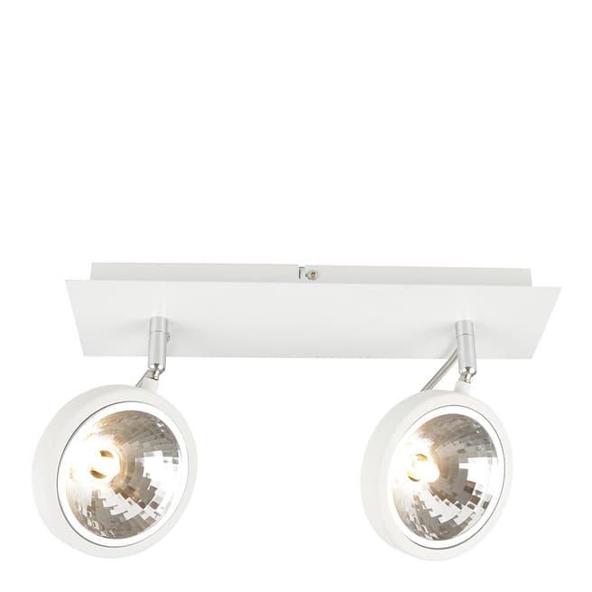 Contemporary Luxe Rosa Matte White With Chrome Reflector 2 Spot Light